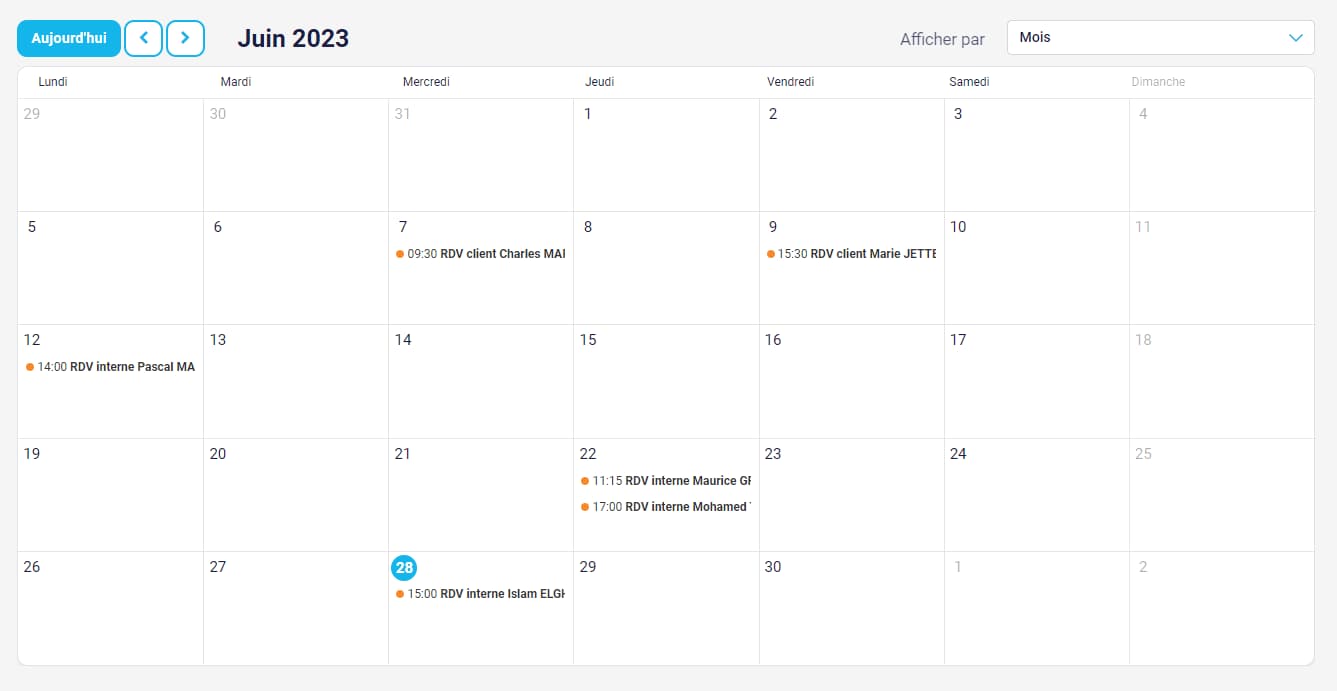 Planification des entretiens