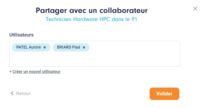 Partager avec un collaborateur