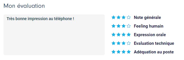 Evaluation des profils